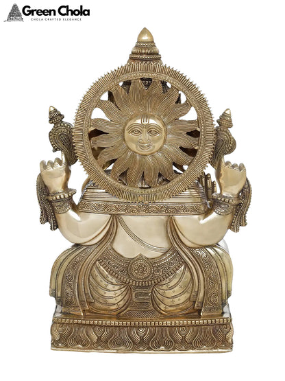 19-inch Superfine Blessing Surya Ganesha Brass Statue