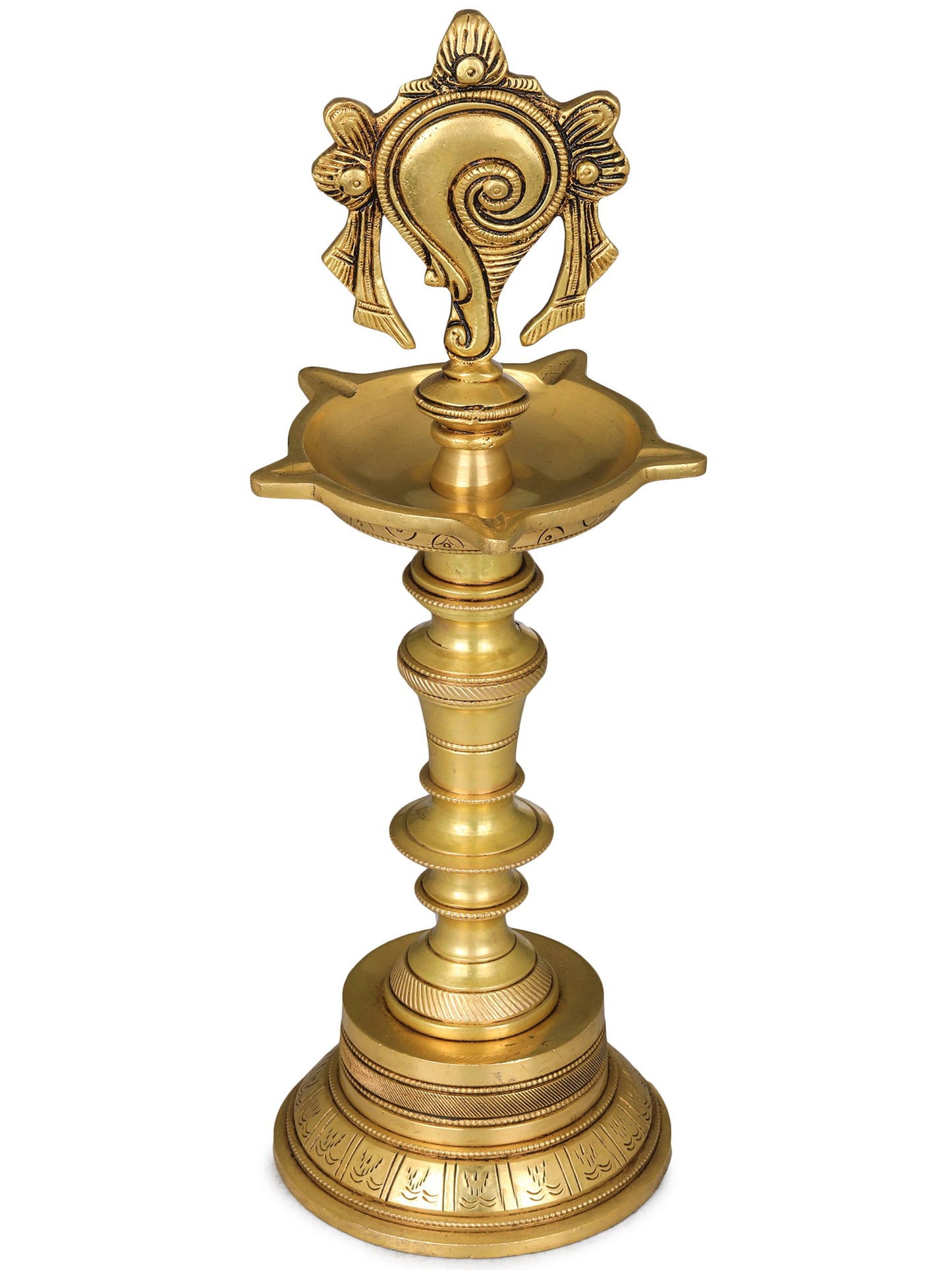 12" Lamp in Brass | Handmade Lamp | Brass Ritual Lamp | Made In India