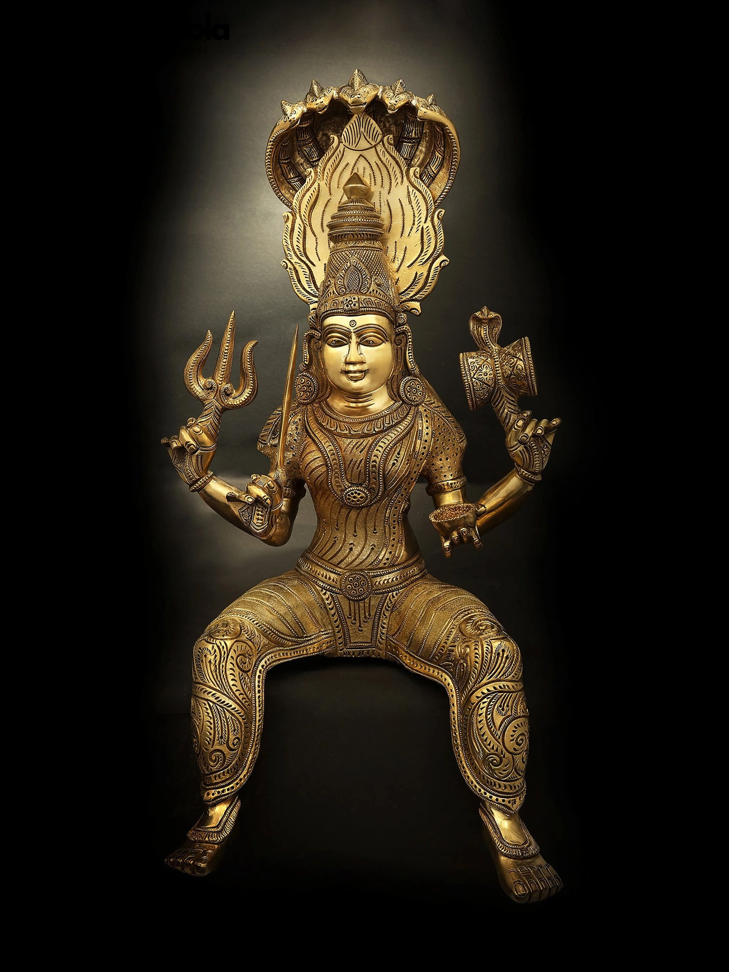 25-inch Goddess Mariamman Brass Sculpture