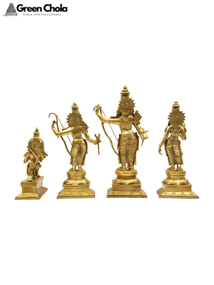 23-Inch Shri Ram Darbar Brass Idol | Handmade Indian Statue