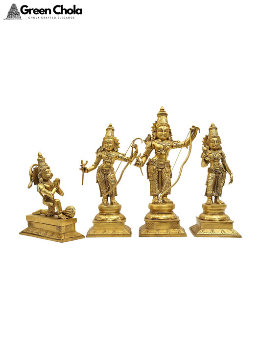 23-Inch Shri Ram Darbar Brass Idol | Handmade Indian Statue