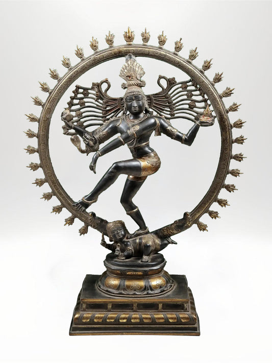 31-Inch Fine-Limbed Nataraja Brass Sculpture | Handcrafted Home Temple Idol