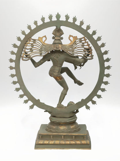 31-Inch Fine-Limbed Nataraja Brass Sculpture | Handcrafted Home Temple Idol