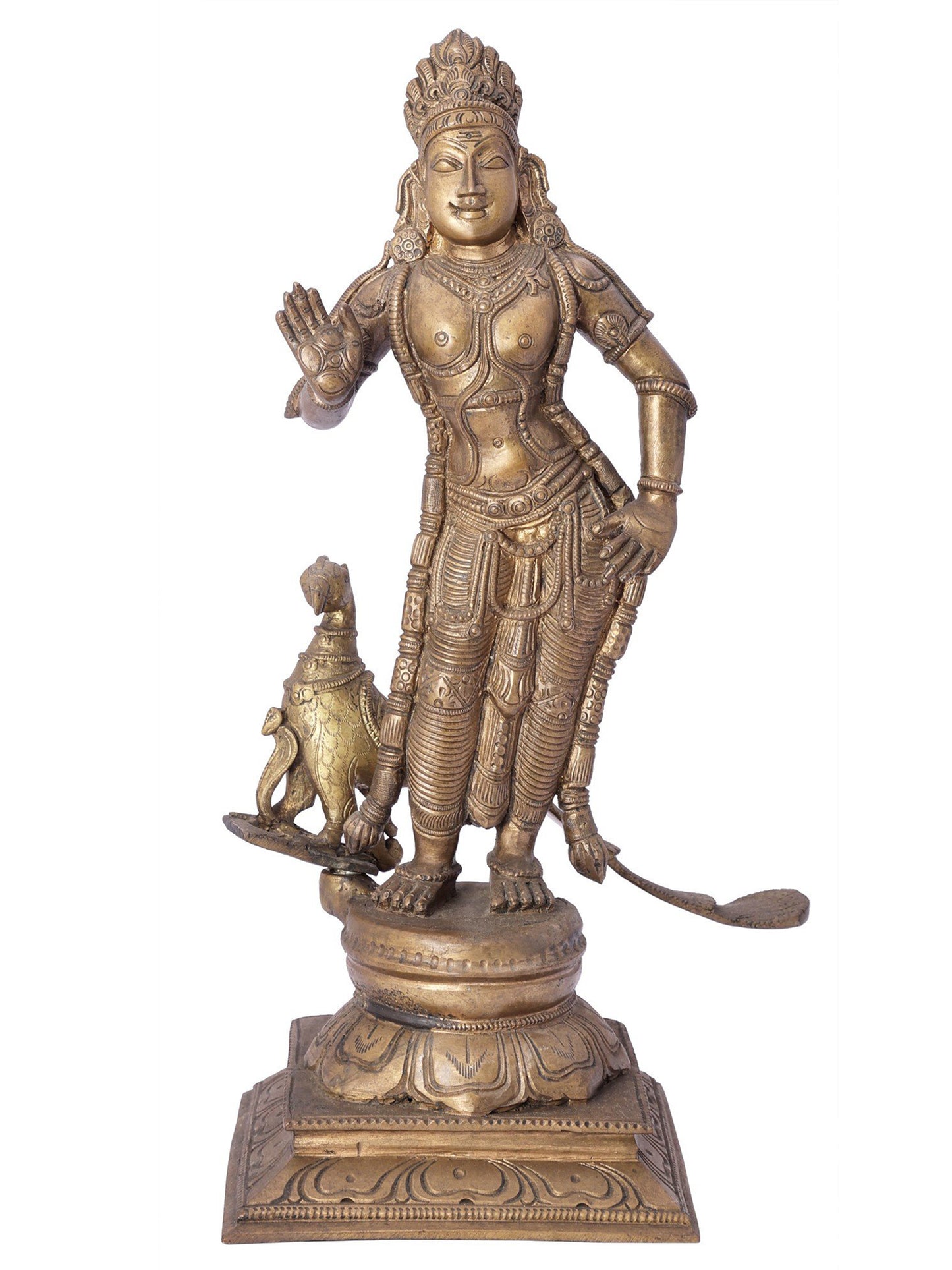 15" Karttikeya (Murugan) Handmade Panchaloha Bronze Statue From Swamimalai | Handmade Idol