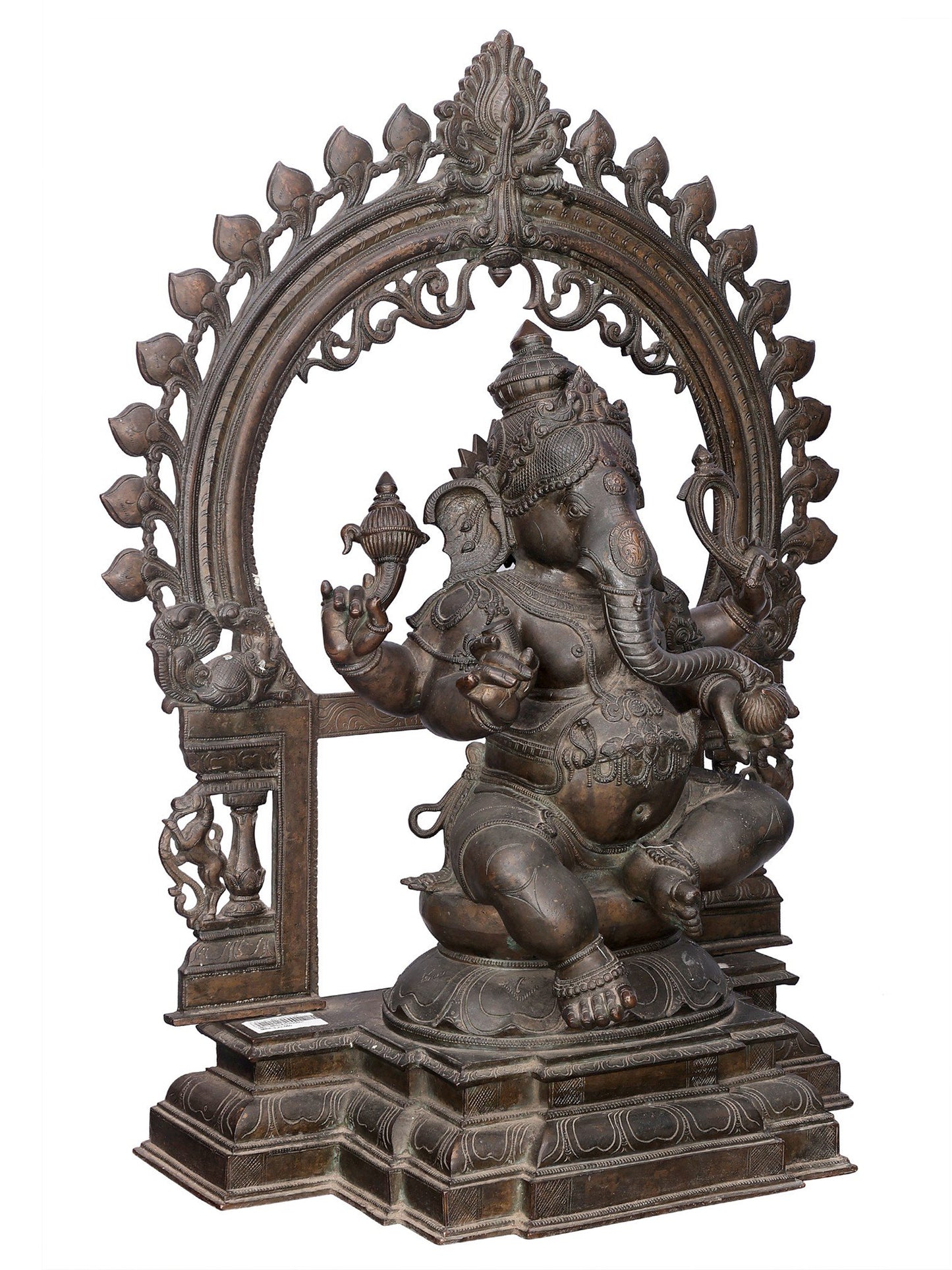 29" Bhagawan Ganesha With Big Arch | Handmade Lord Ganesha Idol | Bronze Statue For Temple