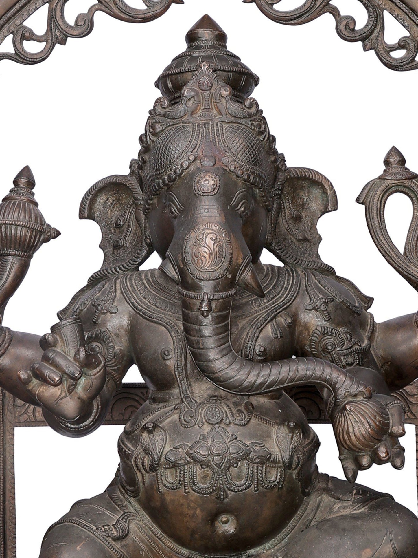 29" Bhagawan Ganesha With Big Arch | Handmade Lord Ganesha Idol | Bronze Statue For Temple