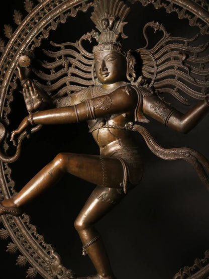 80" Superfine Panchaloha Bronze Nataraja Statue | Handmade Idol | Nataraja (Dancing Shiva) Statue For Temple