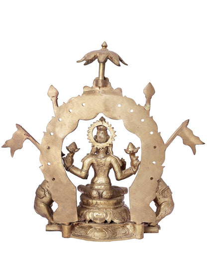 12" Gaja Lakshmi Bronze Statue | Handmade Decorative Idol | Panchaloha Bronze Statue From Swamimalai