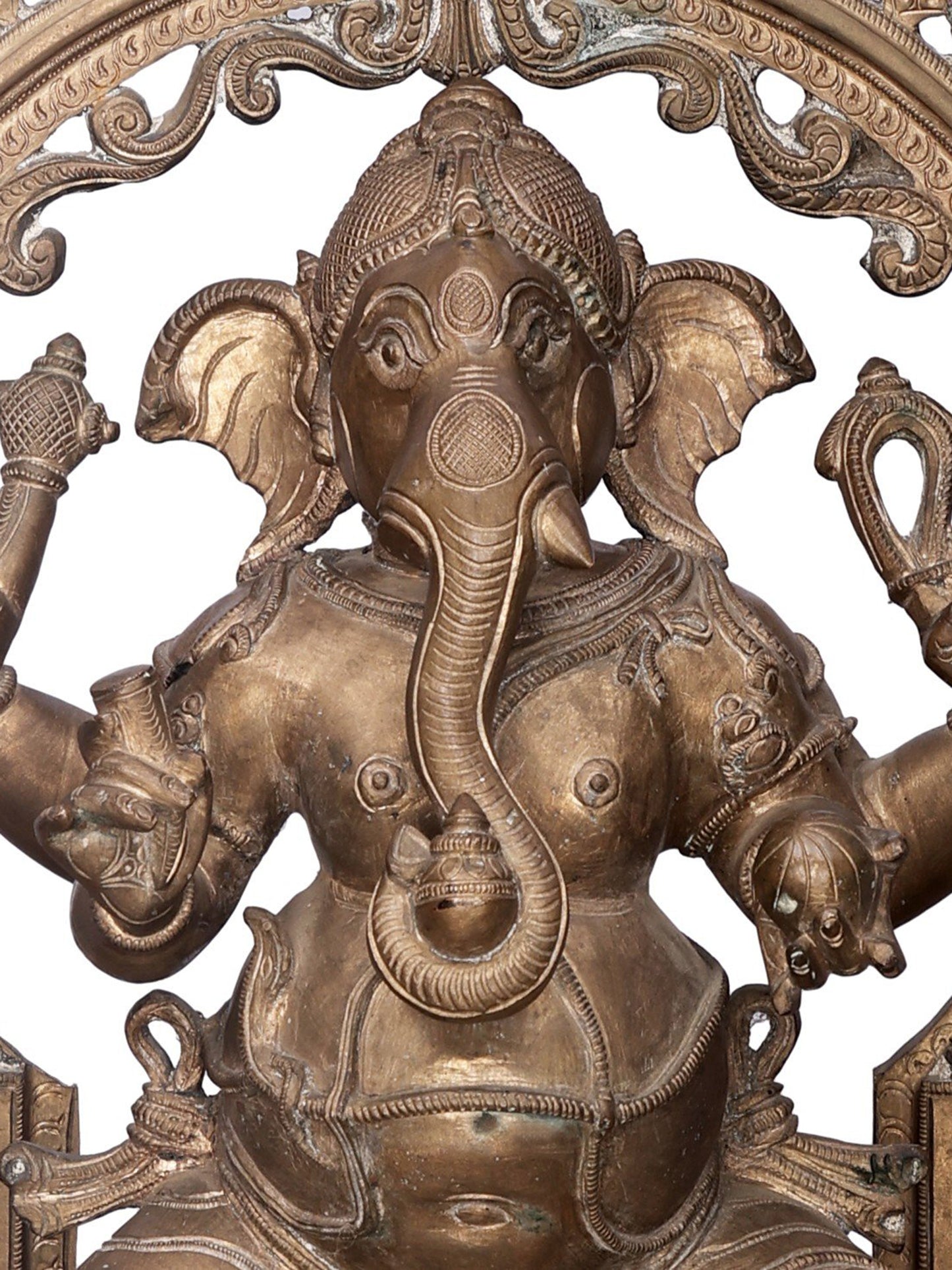 19" Bhagawan Ganesha With Designer Big Arch | Handmade  Lord Ganesha Idol | Ganesha Statue For Temple