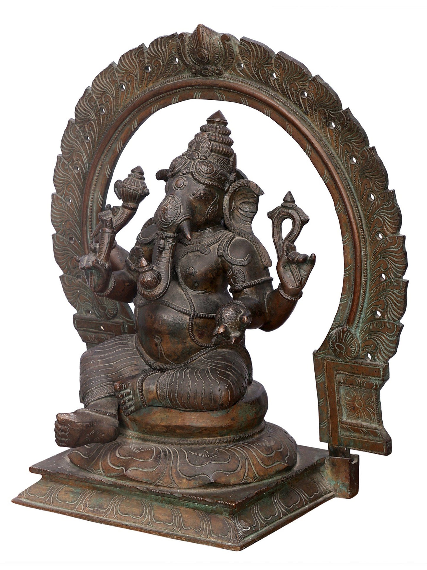 18" Sitting Bhagawan Ganesha Bronze Statue | Handmade Idol | Lord Ganesha Statue