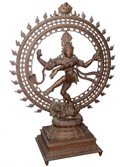 47" Large Nataraja Statue In Bronze | Handmade | Dancing Shiva Idol | Panchaloha Bronze Statue From Swamimalai