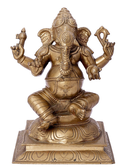 9" Bhagawan Shri Ganesha Idol |  Handmade Ganesha Statue | Panchaloha Bronze From Swamimalai