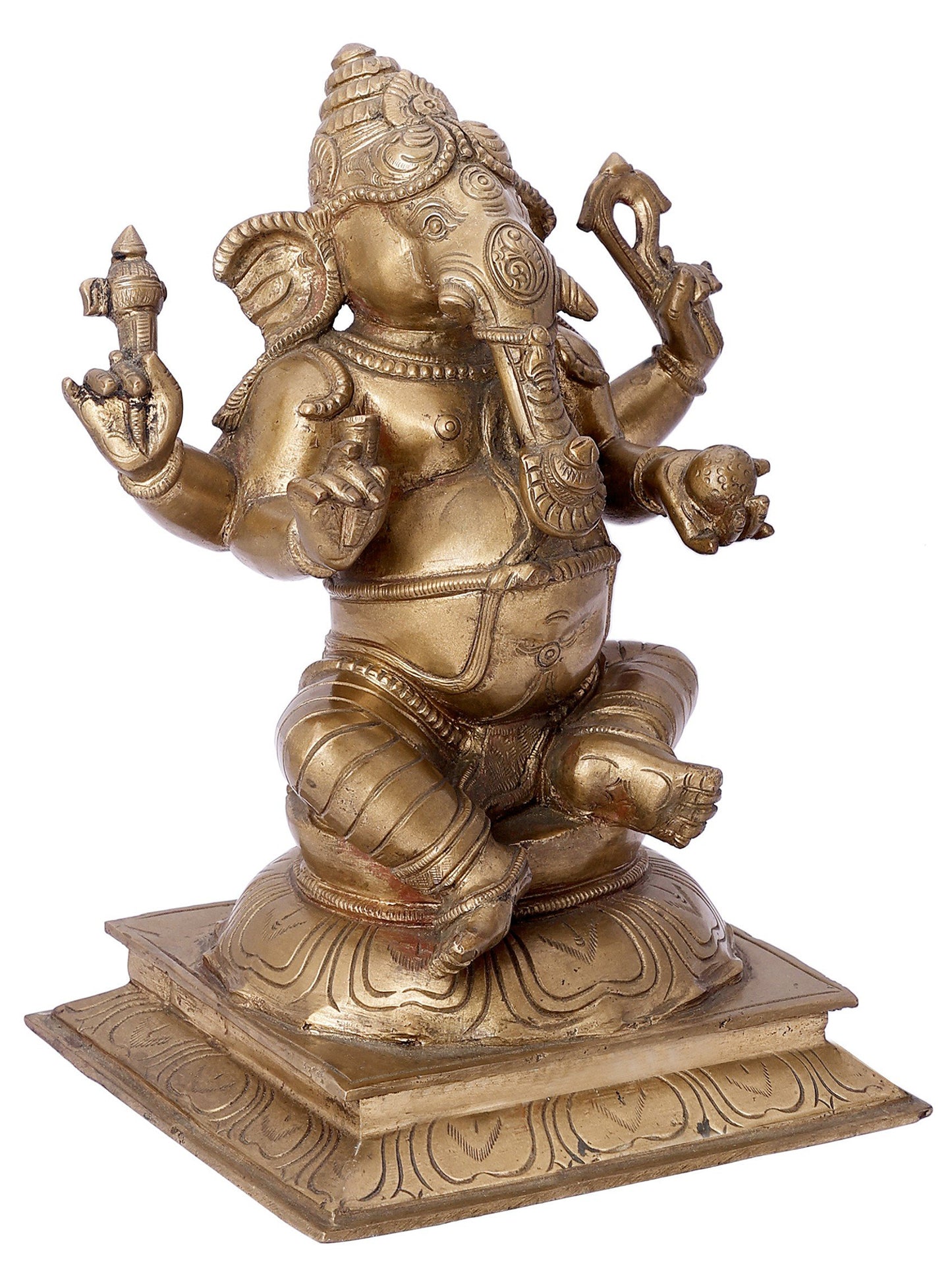 9" Bhagawan Shri Ganesha Idol |  Handmade Ganesha Statue | Panchaloha Bronze From Swamimalai