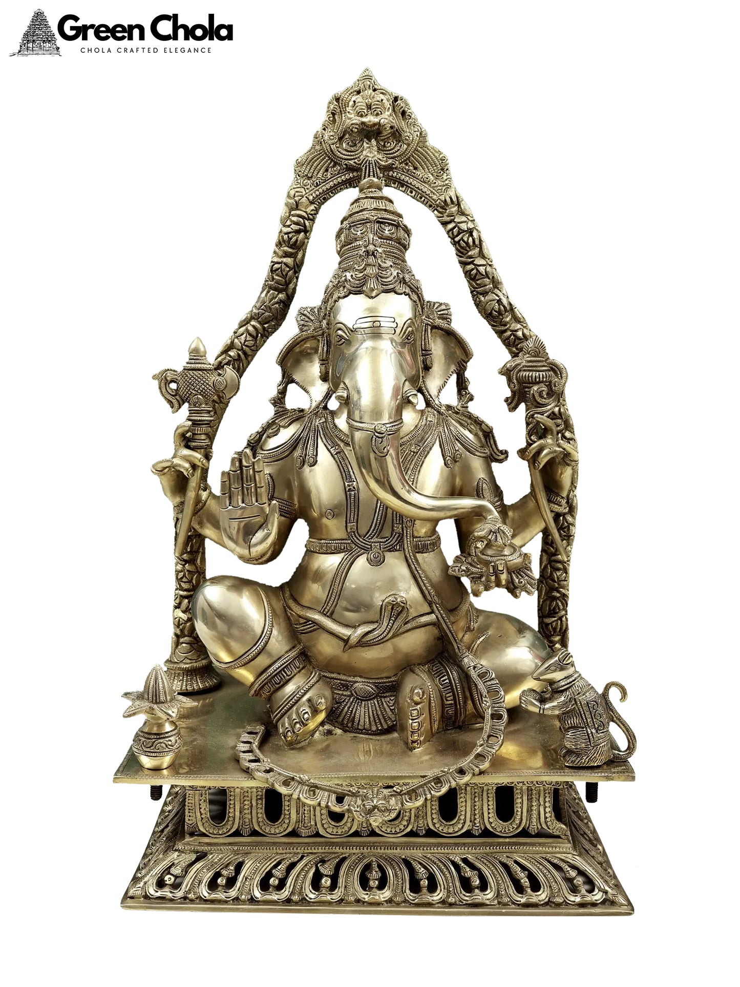 24-inch Handmade Bhagawan Ganesha Statue with Kirtimukha