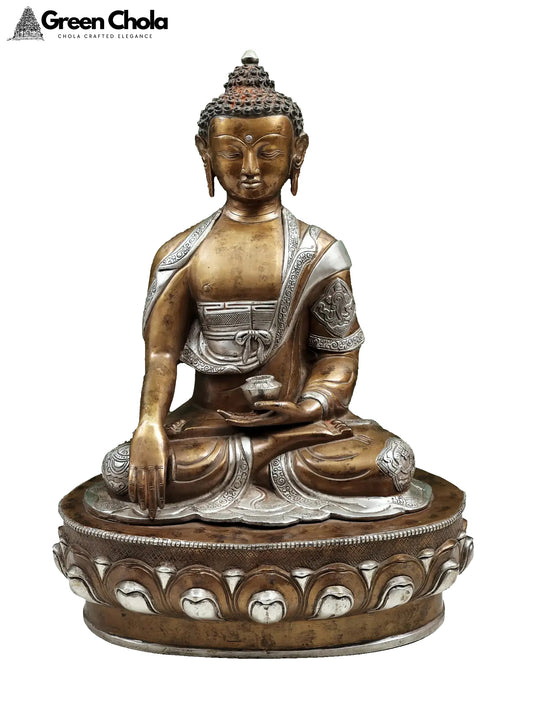 22-inch Bhumisparsha Buddha Brass Sculpture