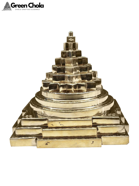 11-inch Small Shri Yantra Brass Statue | Home Vastu Decor