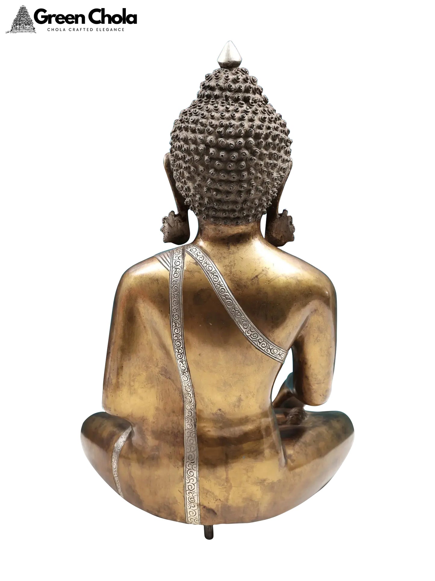 21-inch Bhumisparsha Buddha Brass Sculpture | Handcrafted Indian Idol