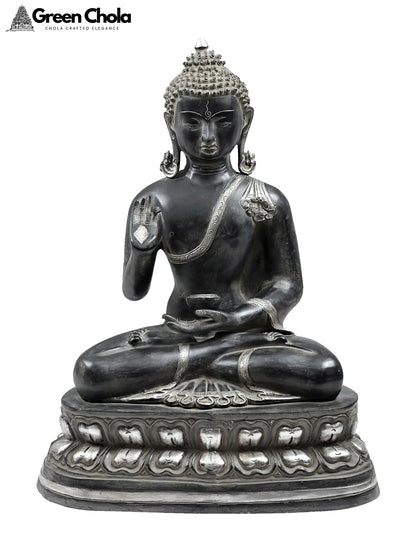 24-inch Gautam Buddha Brass Statue - Preaching His Dharma