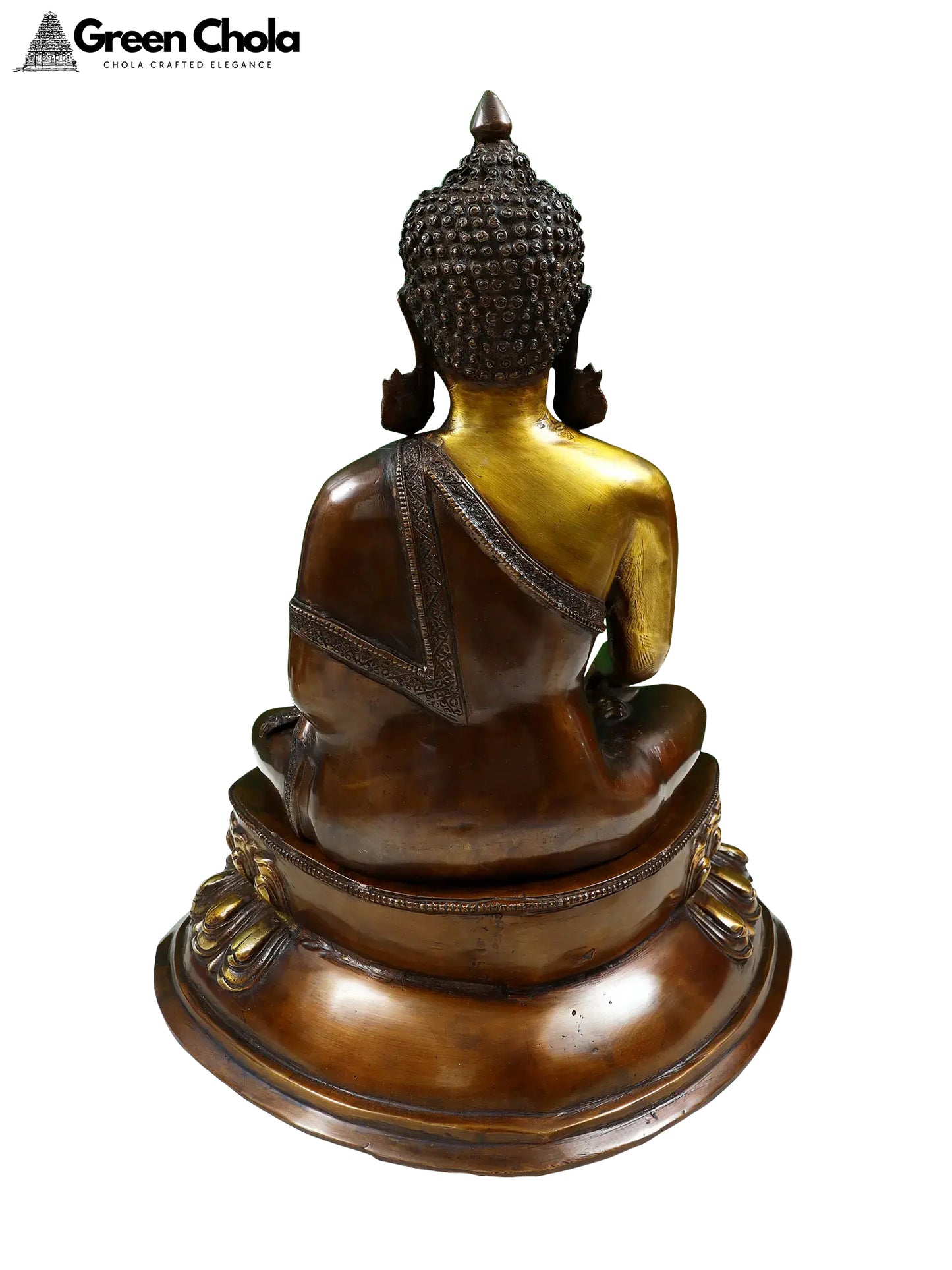 20-inch Lord Buddha Brass Statue in Bhumisparsha Mudra