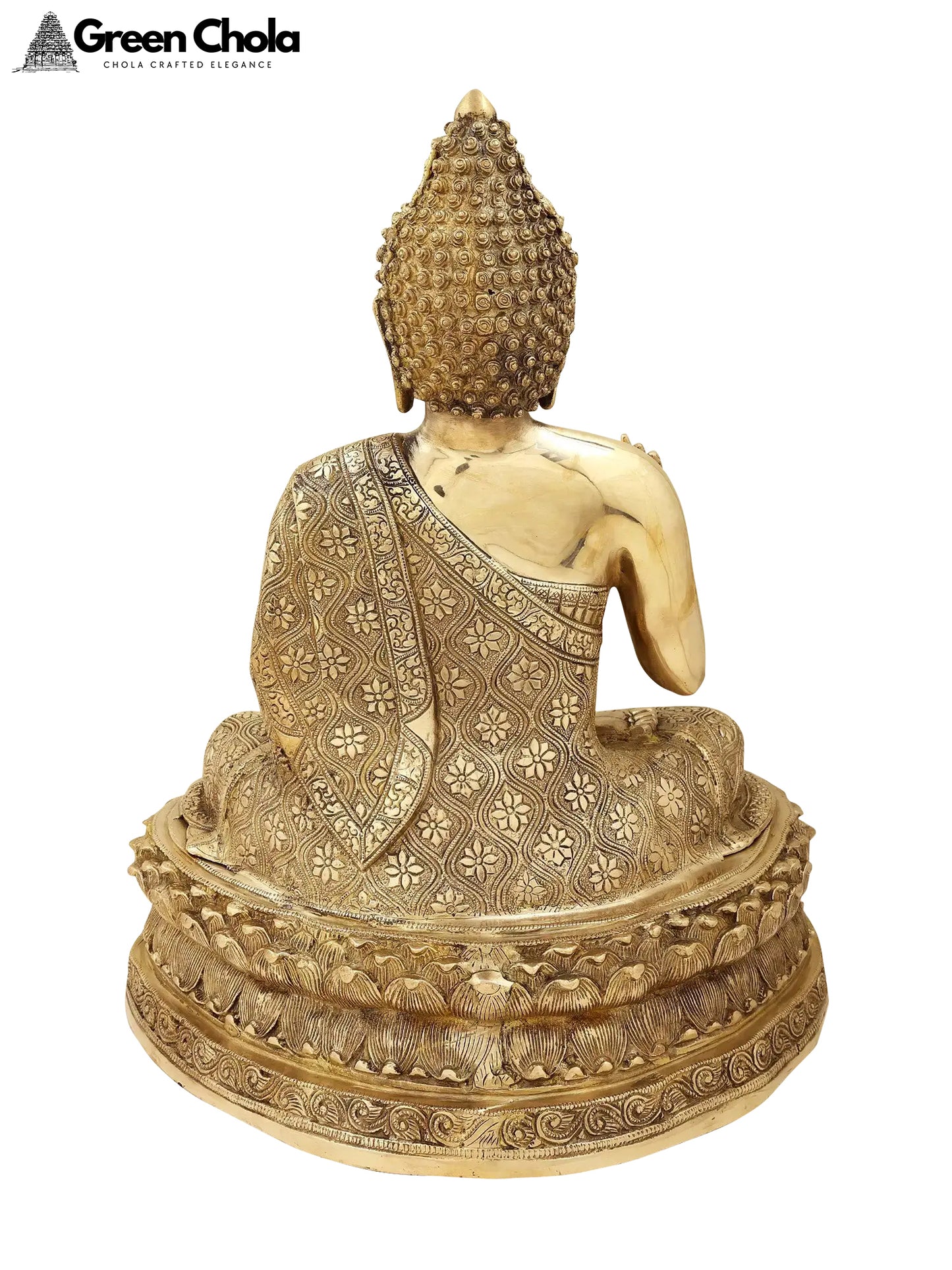 22-Inch Handmade Brass Gautam Buddha Statue Preaching His Dharma