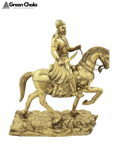 31-Inch Chhatrapati Shivaji Maharaj Brass Sculpture