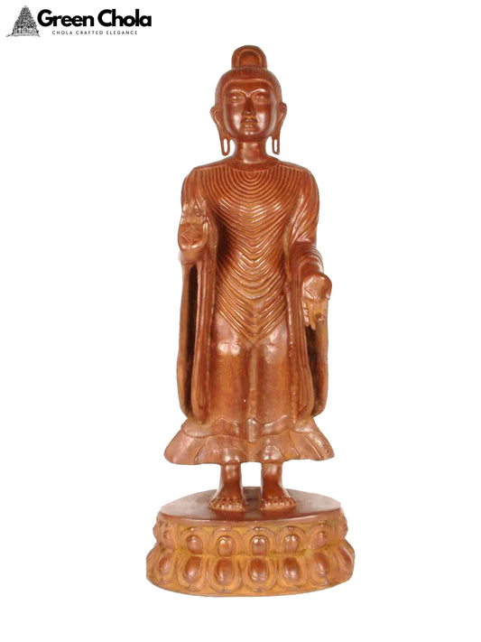 30-inch Large Buddha Brass Figurine | Handmade Buddhist Statue