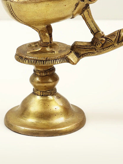 8" Peacock Incense Burner in Brass | Handcrafted in India