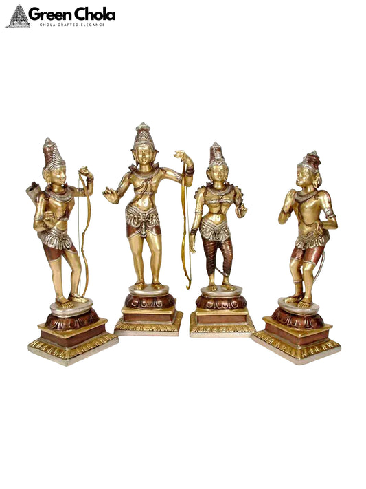 21-inch Ram Darbar Brass Statue | Hindu God Idol for Temple