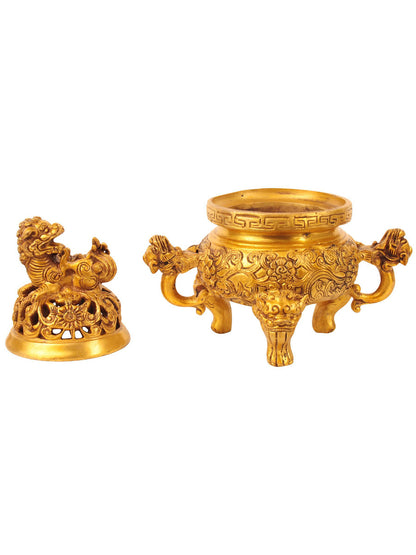 7" Dragon Incense Burner in Brass | Handmade | Made in India