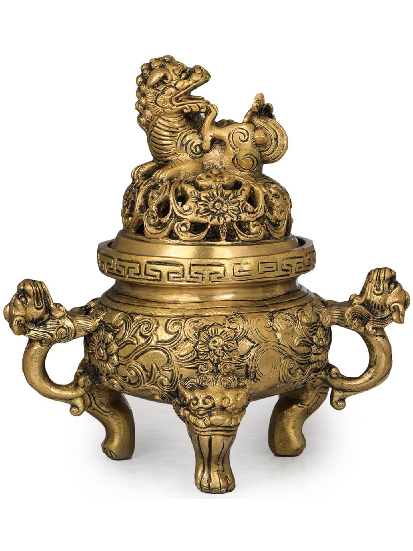 7" Dragon Incense Burner in Brass | Handmade | Made in India