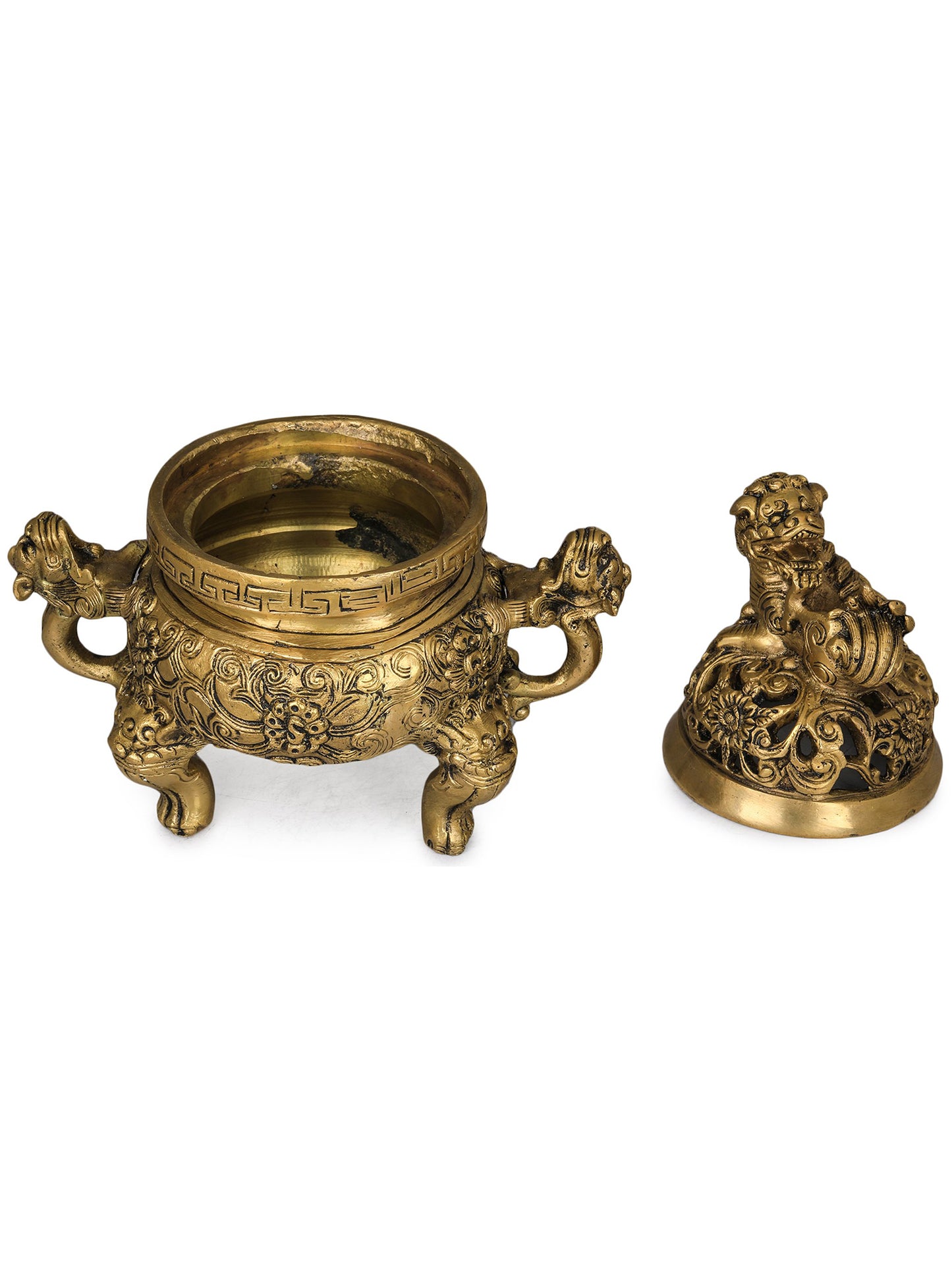 7" Dragon Incense Burner in Brass | Handmade | Made in India