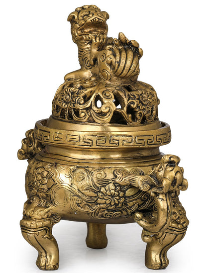 7" Dragon Incense Burner in Brass | Handmade | Made in India